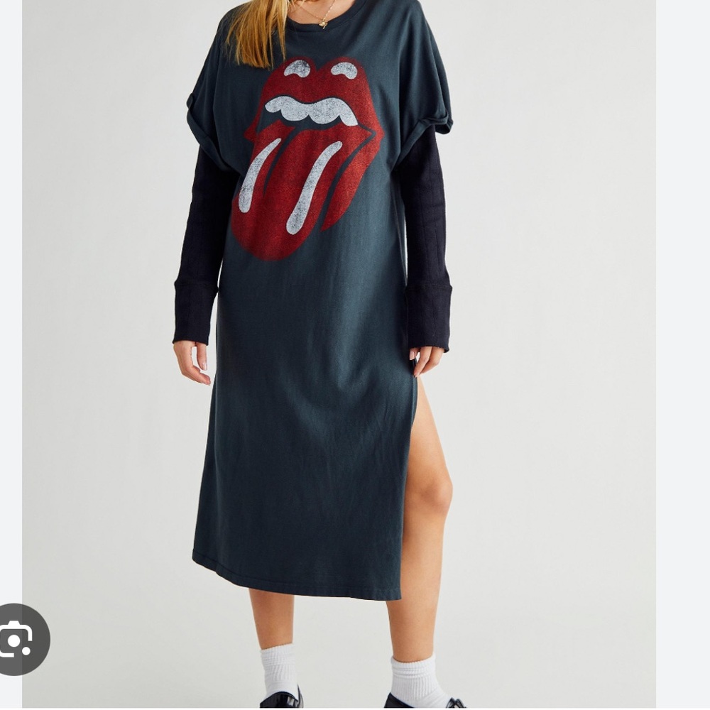 Daydreamer x Free People Rolling Stones Rolled Sleeve T-shirt Dress